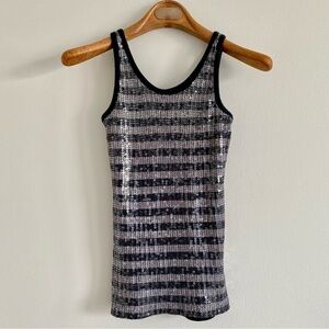 The Limited Perfect Tank Black & Grey Sequin Size Small